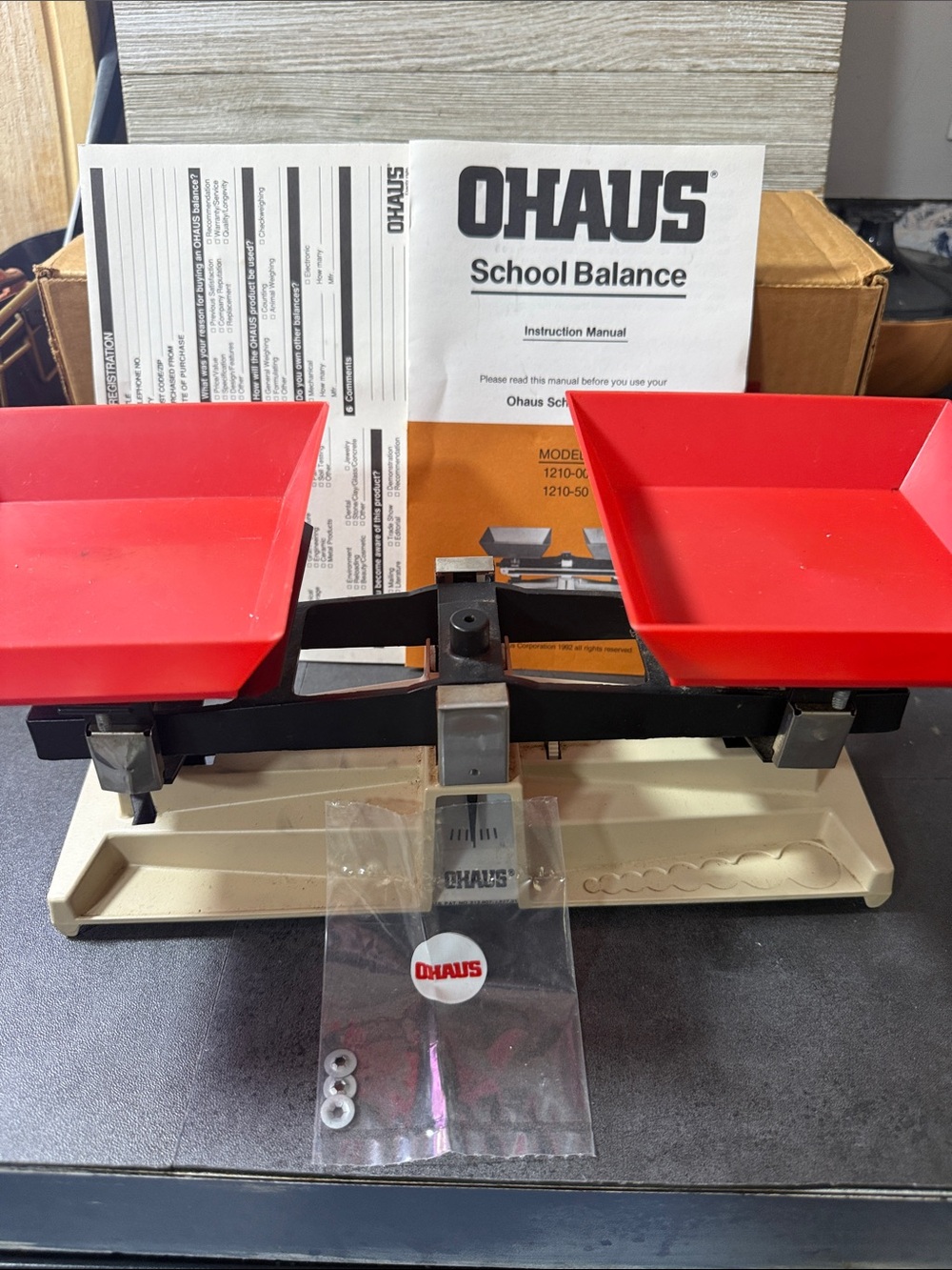 OHAUS Red Dual-Pan School Balance Scale - Precision Classroom Scale